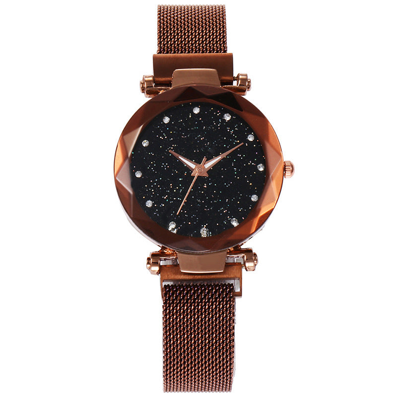 Net red star watch ladies lazy vibrato the same paragraph female watch magnet magnet Milan mesh belt explosion watch