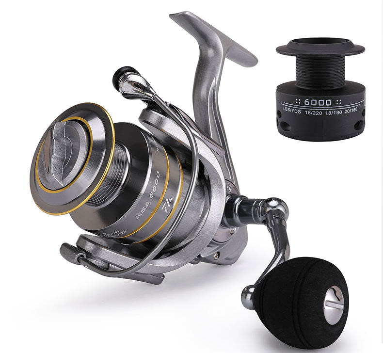 KSA metal fishing reel, sea pole fishing line, no gap fishing reel, spinning wheel type fishing reel, front unloading force reel