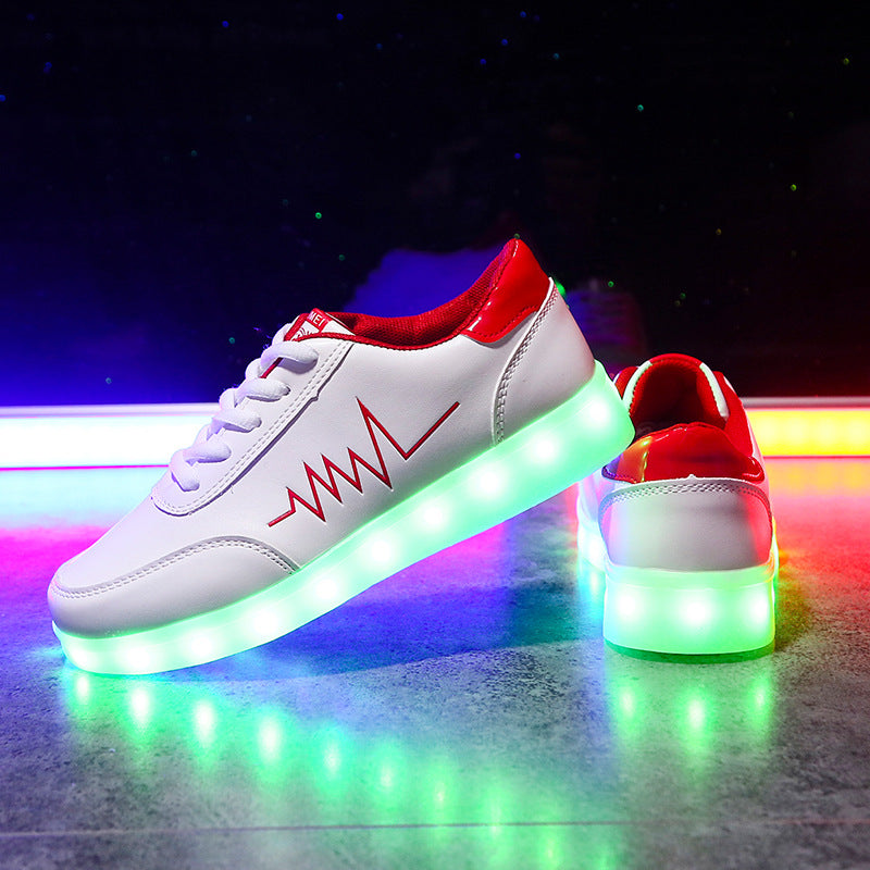 LED colorful luminous shoes men and women luminous shoes couple USB charging dance shoes