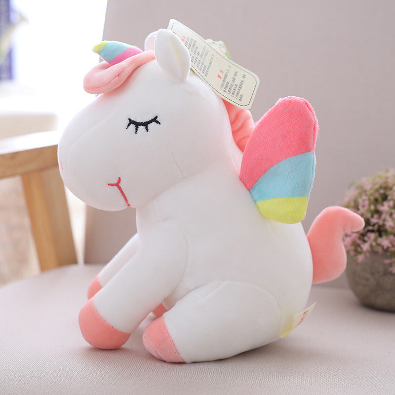 Creative rainbow unicorn doll plush toy angel pegasus plush toy unicorn pillow