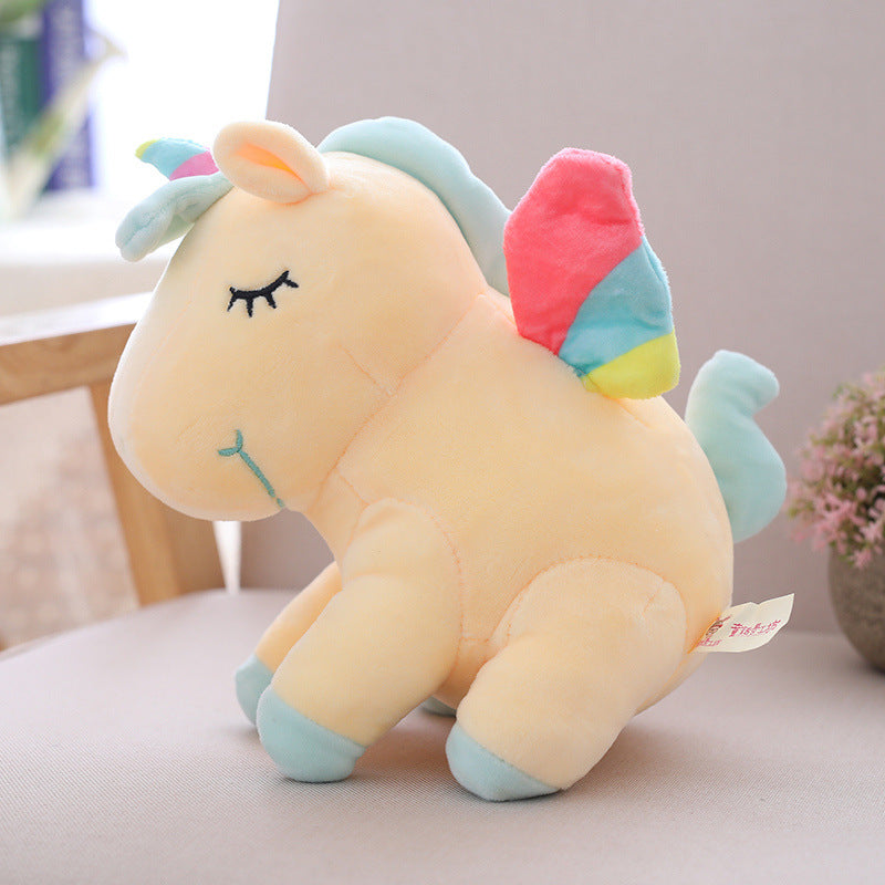 Creative rainbow unicorn doll plush toy angel pegasus plush toy unicorn pillow