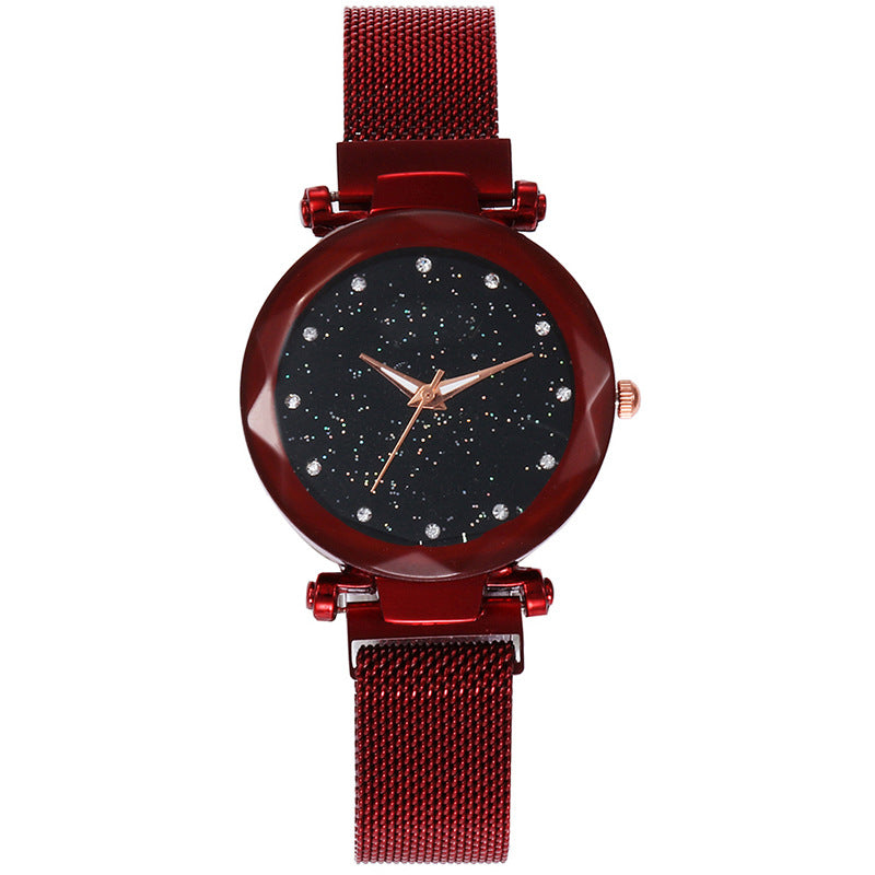 Net red star watch ladies lazy vibrato the same paragraph female watch magnet magnet Milan mesh belt explosion watch