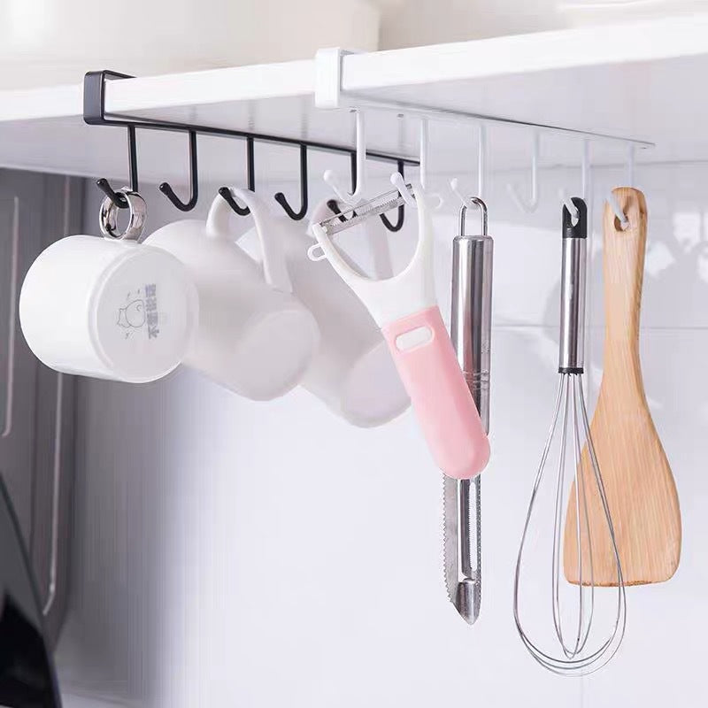 Kitchen iron art nail-free hooks, cabinet storage racks, wardrobe row hooks, door rear finishing racks