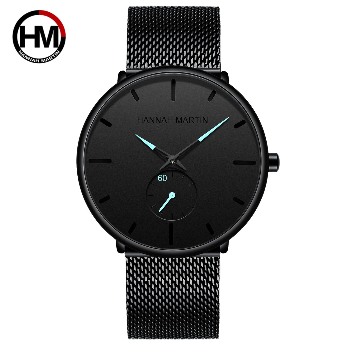 Black waterproof watch Hot personality fashion popular student men's quartz watch