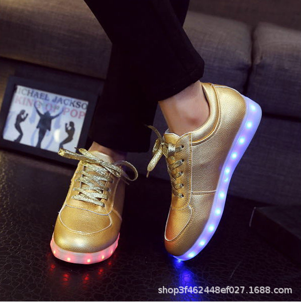 European and American couple luminous shoes LED luminous shoes USB board shoes