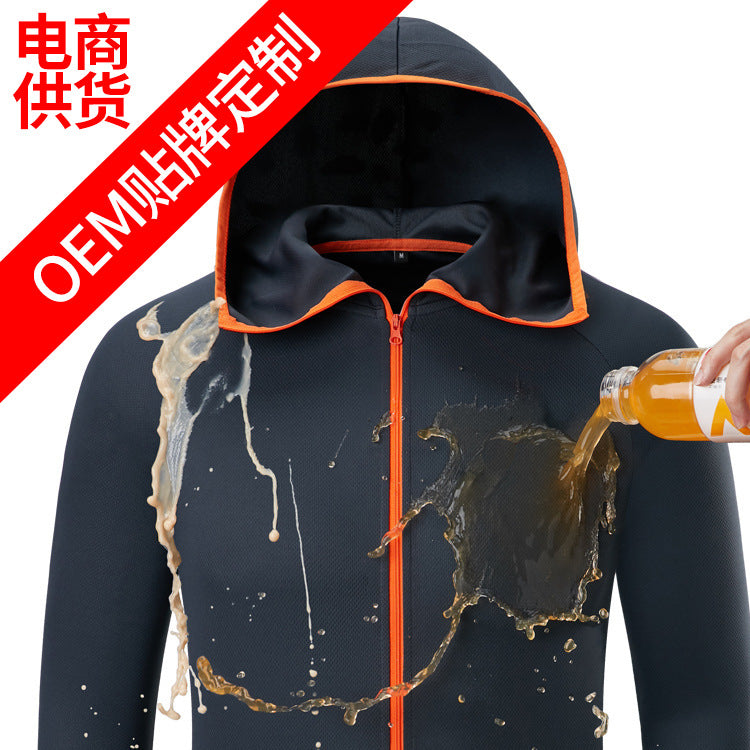 Creative hydrophobic black technology ice silk fishing clothes waterproof and antifouling outdoor quick-drying sunscreen clothes breathable ultra-thin fishing clothes