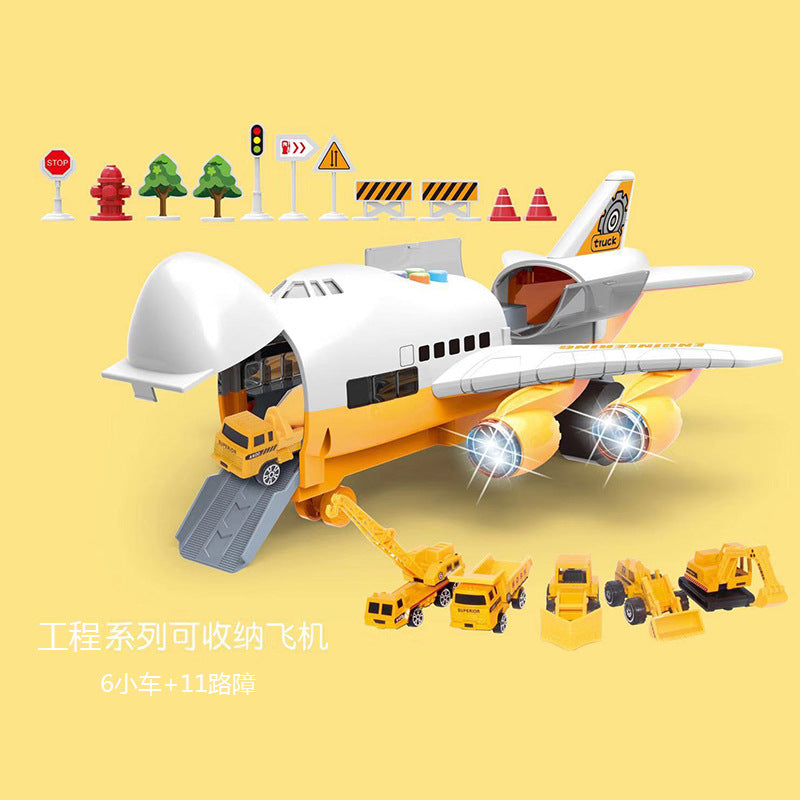 Oversized children's toy airplane music track inertial fall resistance simulation passenger aircraft toy fire engineering vehicle model