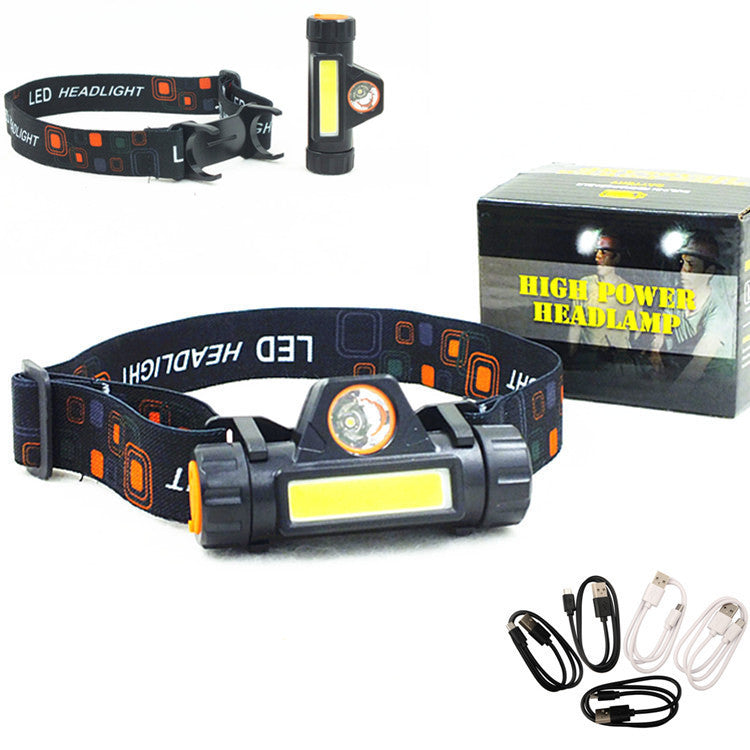 Waterproof LED headlamp COB work light 2 light mode with magnet headlight built-in 18650 battery suit for fishing, camping, etc.