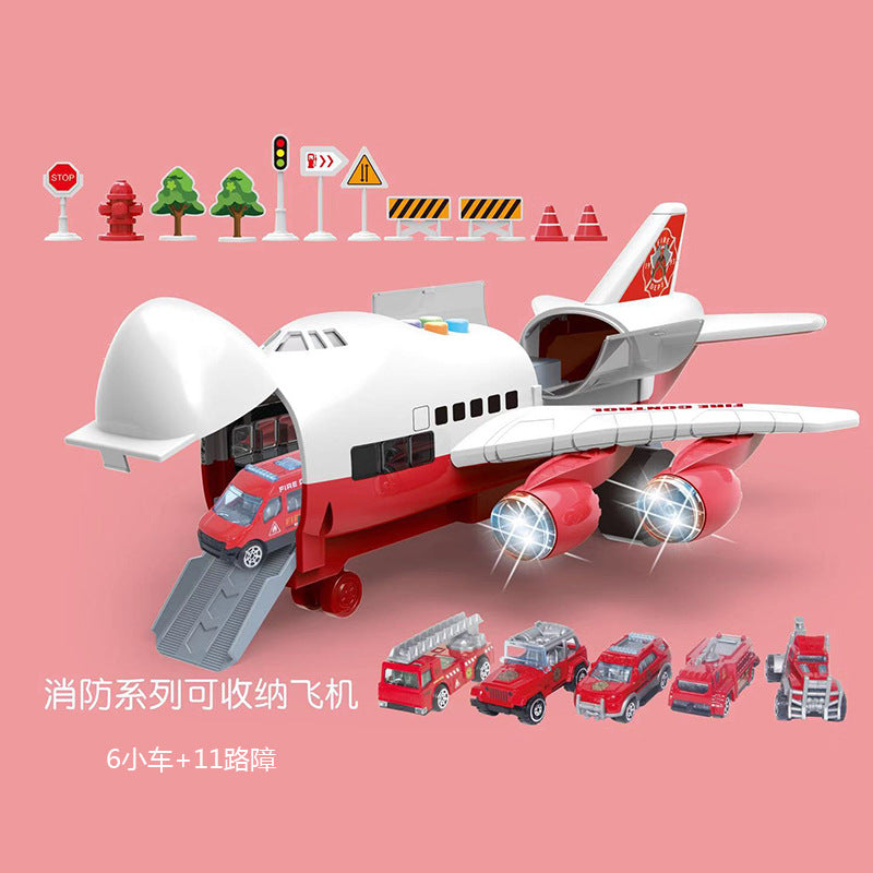 Oversized children's toy airplane music track inertial fall resistance simulation passenger aircraft toy fire engineering vehicle model