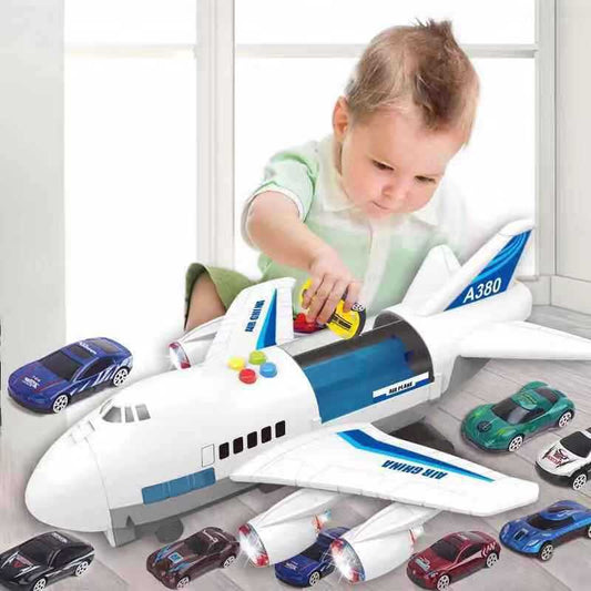 Large children's toy music story track inertial plane simulation airliner little boy baby music toy car