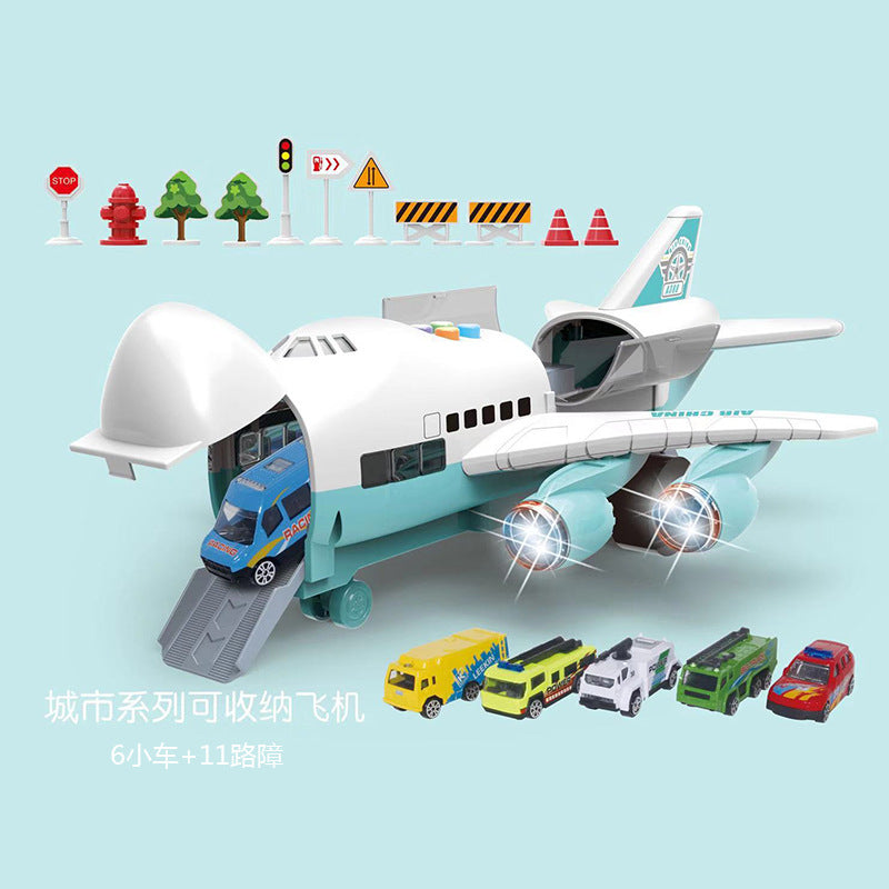 Oversized children's toy airplane music track inertial fall resistance simulation passenger aircraft toy fire engineering vehicle model