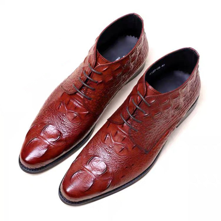 Cross-border new product high-top men's leather shoes