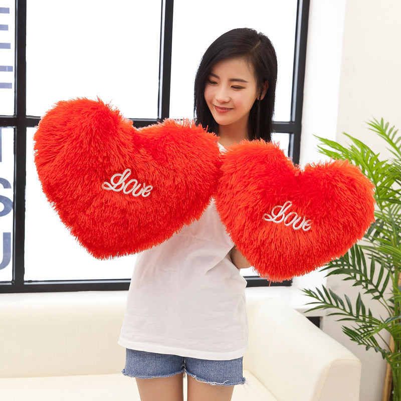 Red heart red love pillow heart-shaped plush toy sofa cushion birthday wedding gift