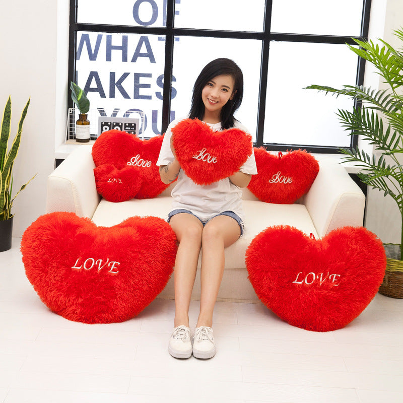 Red heart red love pillow heart-shaped plush toy sofa cushion birthday wedding gift