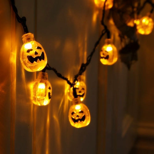Halloween decoration outdoor waterproof solar smile pumpkin lantern string bar holiday lantern ghost festival lantern