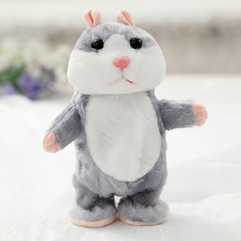 Cross-border Christmas money will talk and walk will change the cute electric hamster recording children plush toys