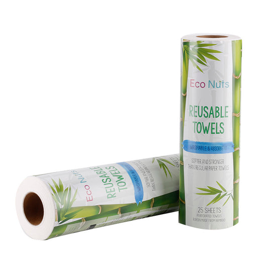 28*30CM 25PCS Reusable Bamboo Towels Bamboo Kitchen Dish Cloth Paper Towel Roll Organic Washable Dish Cloths Clean Washing Towel
