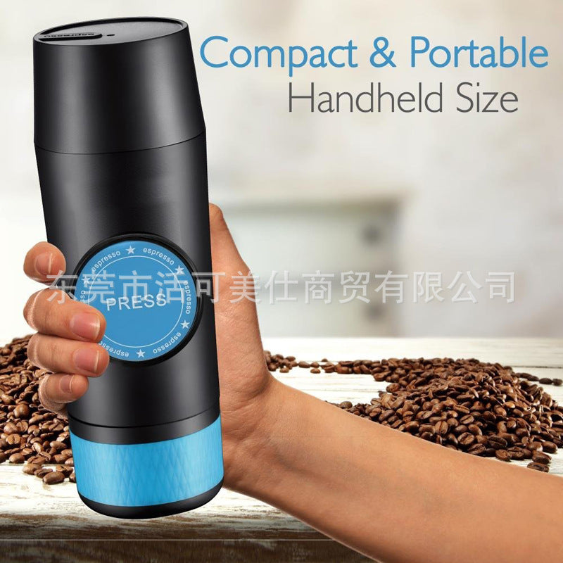 Cross-border USB charging version mini Italian concentrated portable coffee machine car coffee powder capsule two in one