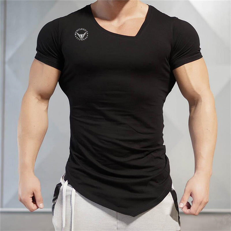 European and American stretch cotton sports bottoming undershirt casual fashion short-sleeved