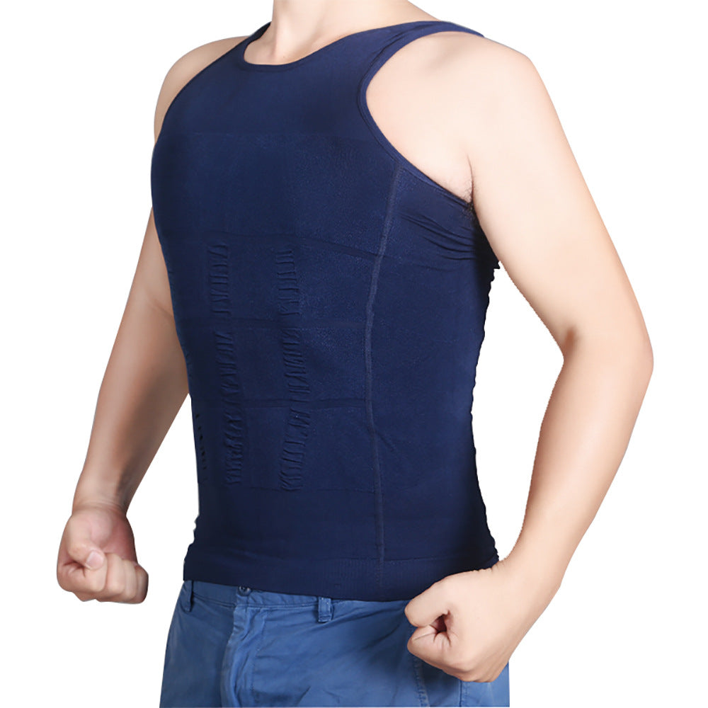 Be-In-Shape Men's Slimming Vest Body Shaper Belly Control Posture Gynecomastia Compression Shirt Underwear Waist Trainer Corset