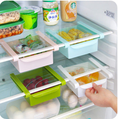 Refrigerator fresh-keeping partition layer multi-purpose finishing storage rack Pumping sorting storage box storage rack