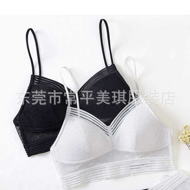 Big halter no steel ring bra beautiful back summer underwear strap halter dress bra underwear