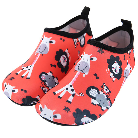 Children's beach swimming shoes water park cartoon rubber sole beach socks shoes skin-friendly non-slip anti-cut diving shoes