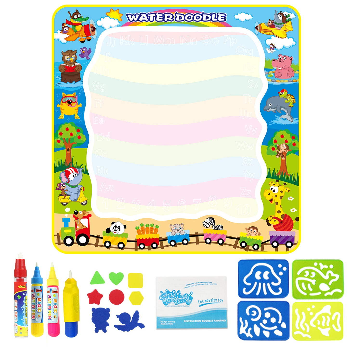 100 * 100 alphabet animal water canvas can be customized children's enlightenment educational toys