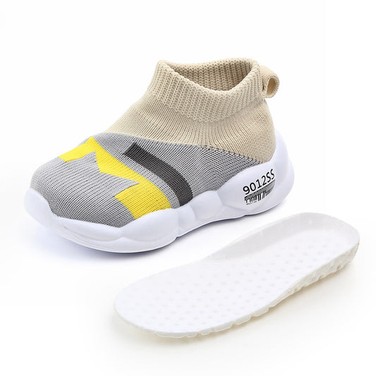New breathable flying woven mesh children's casual shoes toddler breathable color matching children's shoes