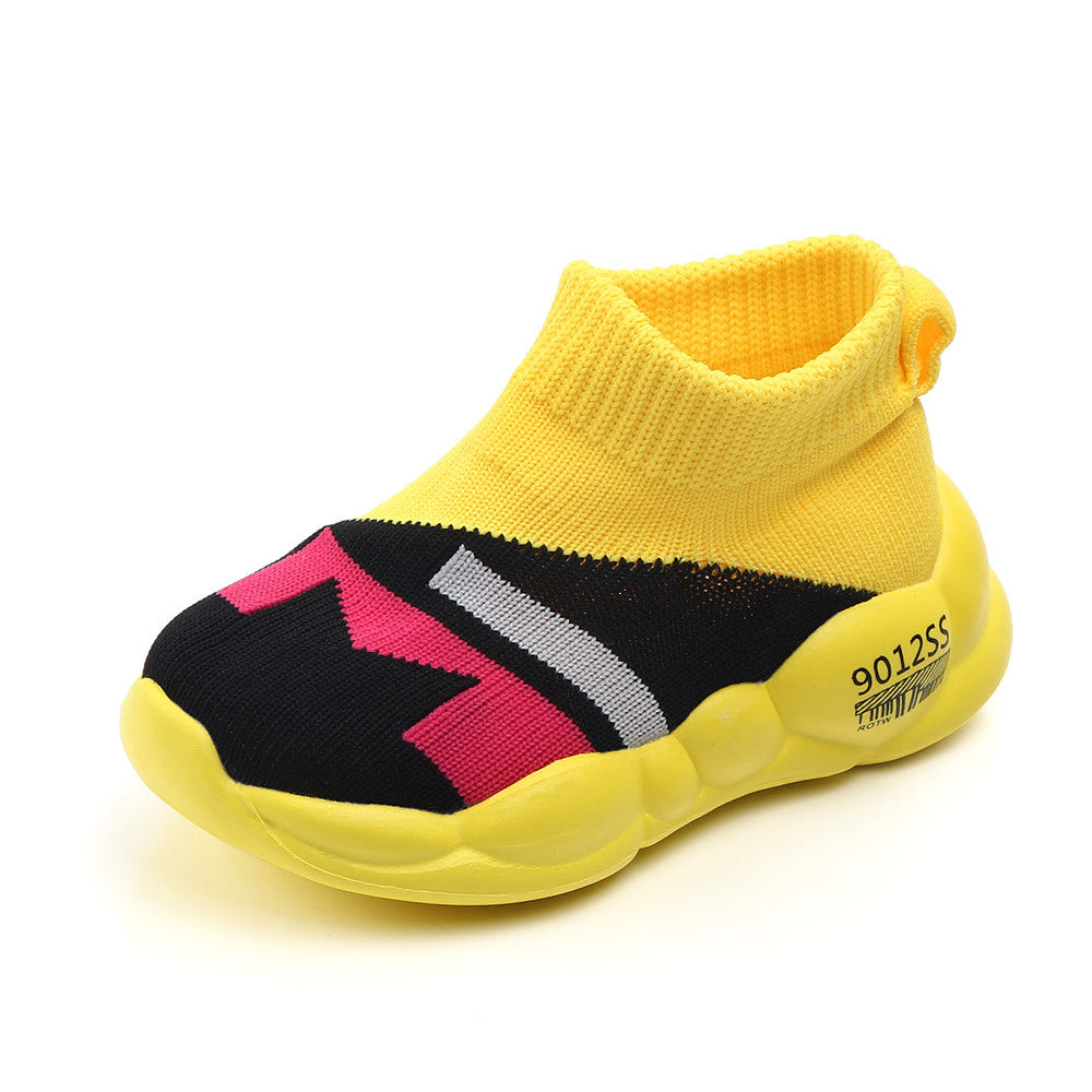 New breathable flying woven mesh children's casual shoes toddler breathable color matching children's shoes