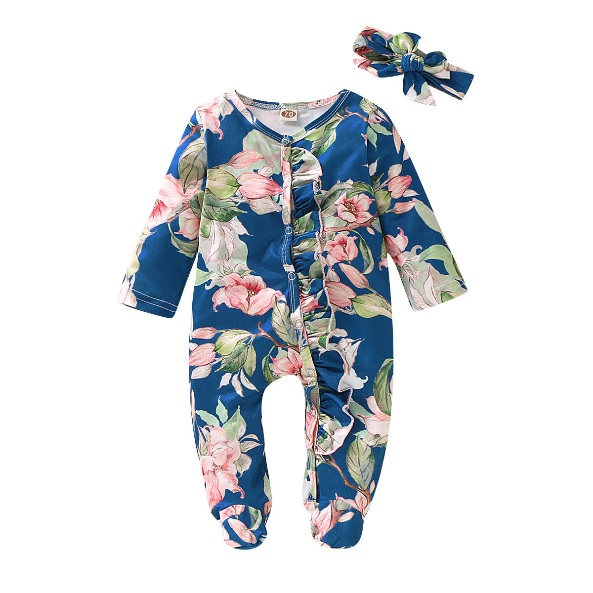 Baby children's romper new style pajamas with turban