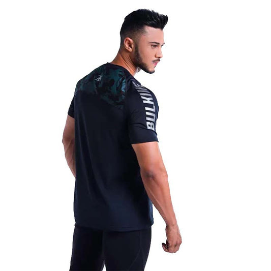 European and American new quick-drying camouflage fitness short-sleeved men's breathable Slim muscle brother sports running mesh T-shirt