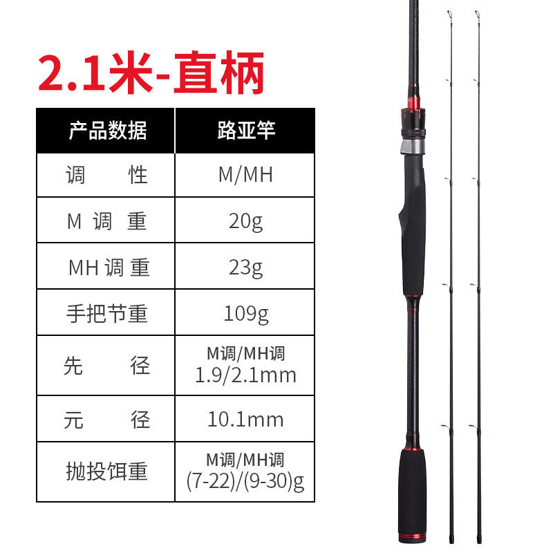 Linhu straight handle gun handle Lua rod cross-border M/MH tone non-carbon Lua rod fishing rod fishing rod