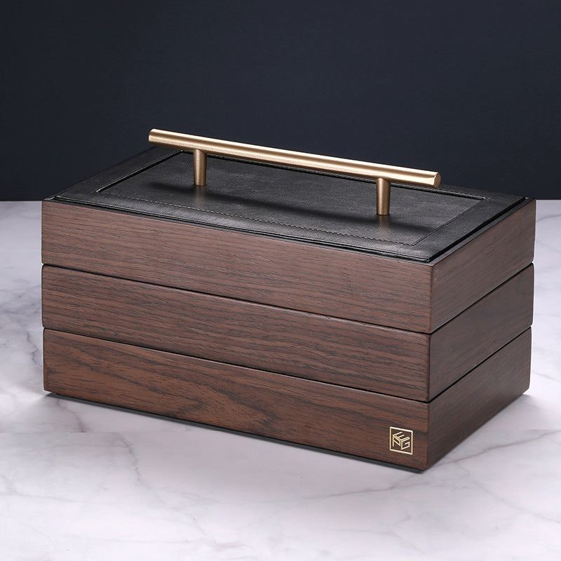 Luxury Jewellery Box Large-capacity Jewelry Box Retro Wooden Jewelry Storage Box European Three-tier Princess Jewelry Box