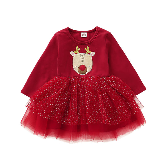 New baby and child Christmas elk dress