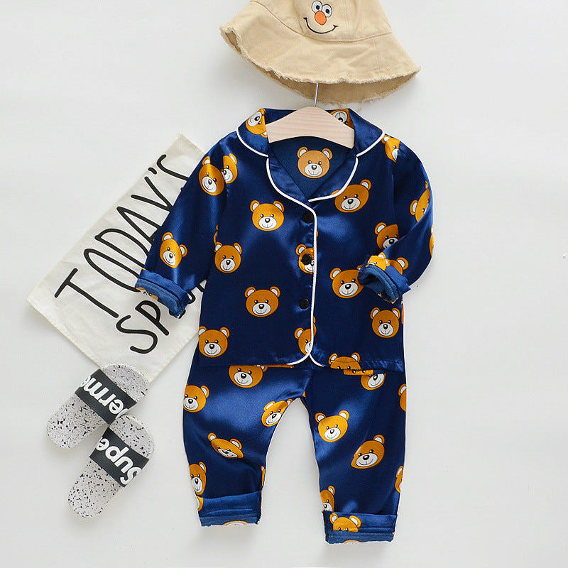 New children's autumn long pajamas, many bear suits, comfortable and cute pajamas sets