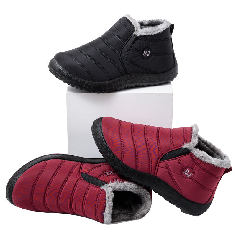 Cross-border winter warm cotton shoes soft-soled waterproof cotton shoes wool mouth two cotton handmade snow boots