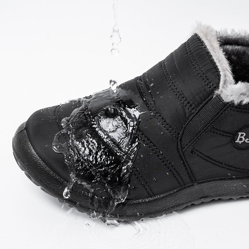 Cross-border winter warm cotton shoes soft-soled waterproof cotton shoes wool mouth two cotton handmade snow boots