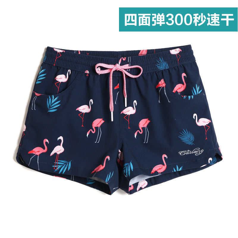 Couple beach pants men's quick-drying loose large size casual shorts seaside vacation big pants women drifting shorts