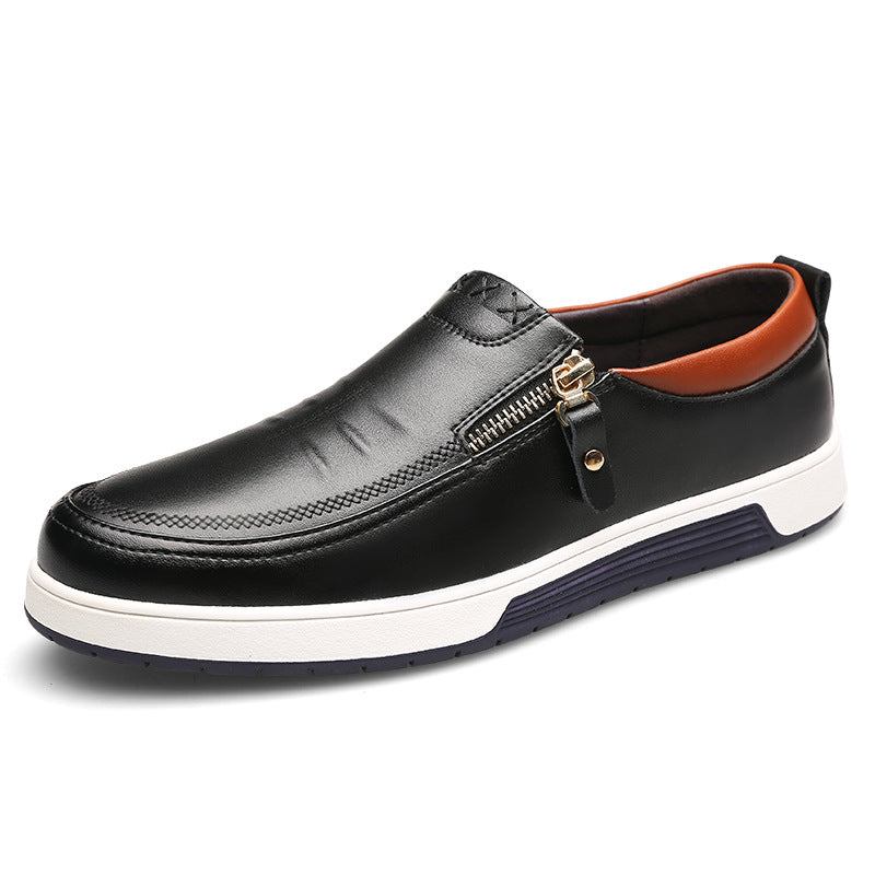 Korean version of the British zipper wear-resistant anti-skid cross-border size men's shoes