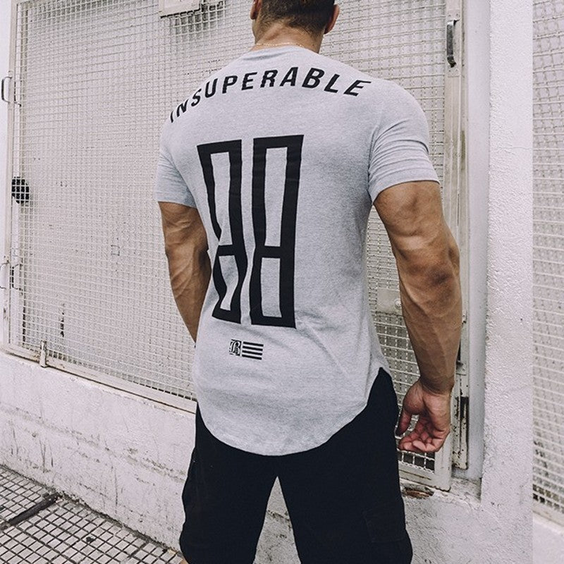 European and American style sports running elastic loose casual short-sleeved men's T-shirt