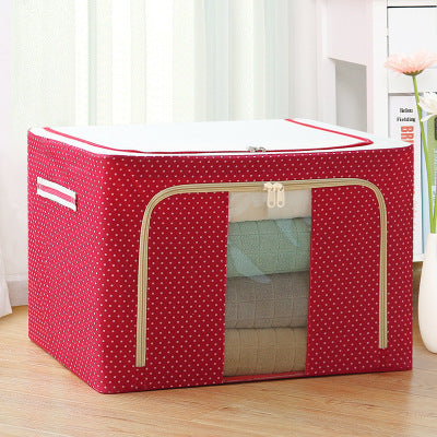 Transparent storage box Oxford cloth steel frame storage box washed quilt clothes large foldable storage box