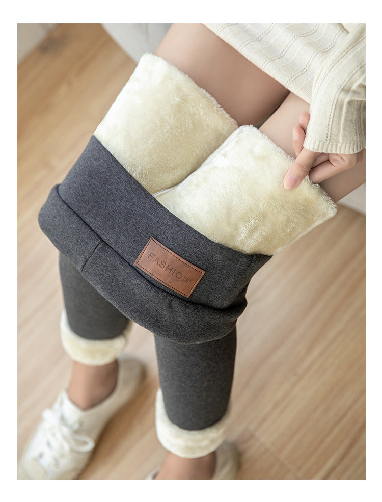 Winter skinny thick velvet wool fleece girls leggings women Trousers Lambskin Cashmere Pants For Women leggings