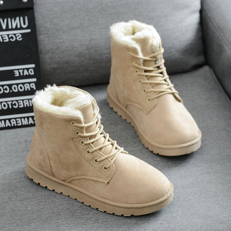 New wild plus velvet snow boots cotton shoes boots women's shoes students Martin boots women's boots