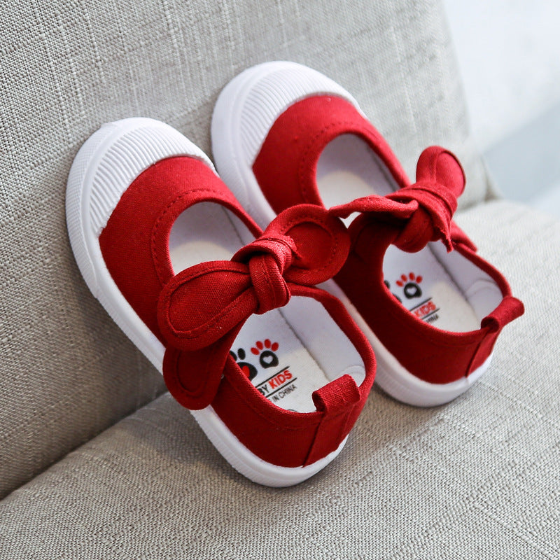 Korean fashion children's shoes children's canvas shoes bow baby shoes princess shoes girls casual shoes