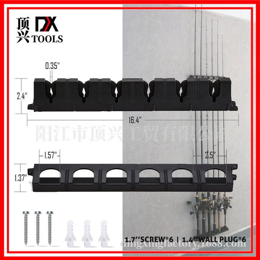 Fishing rod display rack fixing frame Vertical 6-bar rack fishing rod rack wall-mounted module storage rack