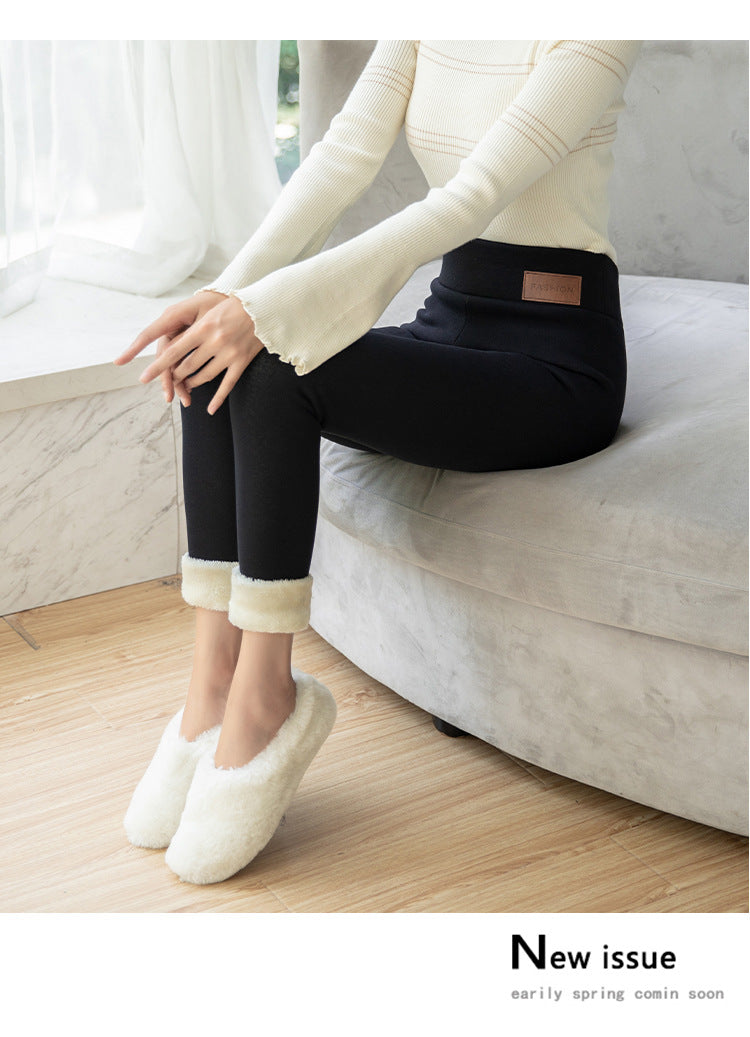 Winter skinny thick velvet wool fleece girls leggings women Trousers Lambskin Cashmere Pants For Women leggings