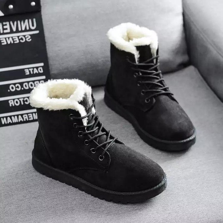 New wild plus velvet snow boots cotton shoes boots women's shoes students Martin boots women's boots