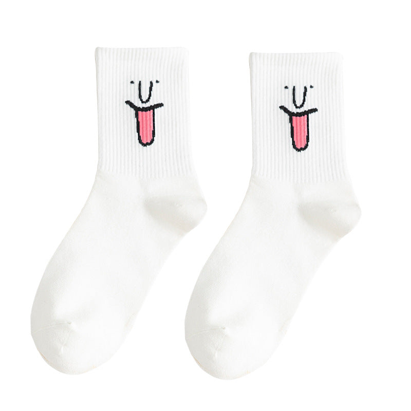 New cartoon middle tube socks for women funny cotton women's socks Korean style college trend socks