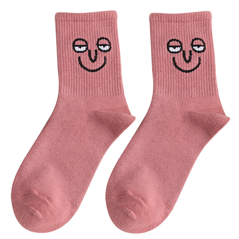 New cartoon middle tube socks for women funny cotton women's socks Korean style college trend socks